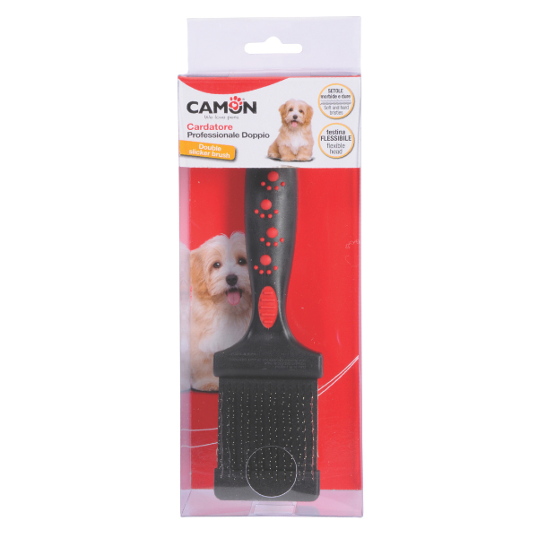 Cardatore professionale doppio con testina flessibile per cani Camon