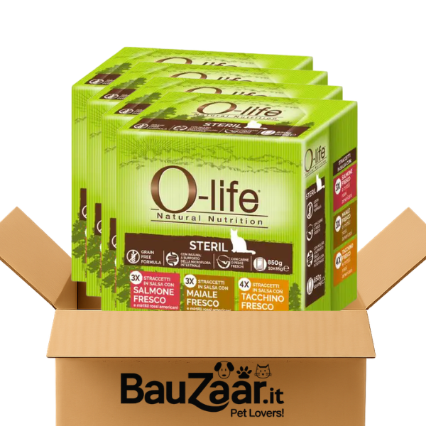 Bundle convenienza: O-life Cat Sterilised straccetti in salsa Gigapack 40x85 gr