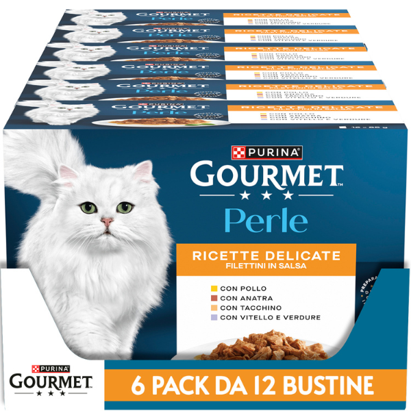 Purina Gourmet Perle selezionate Filettini in salsa multipack 12x85 gr