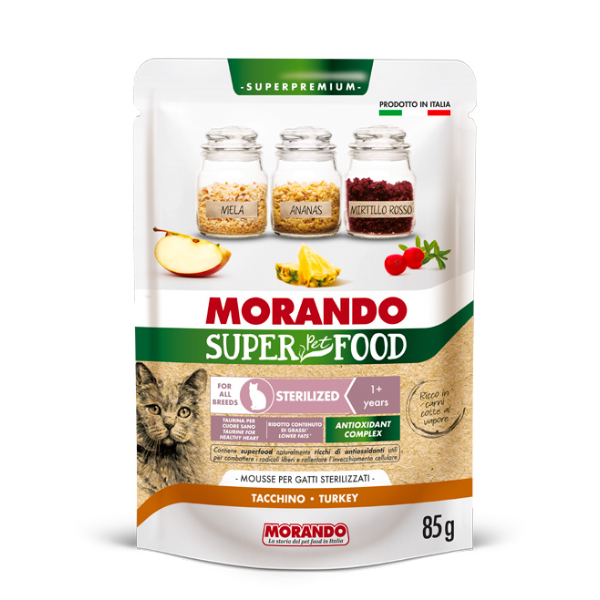 Morando SuperPetFood Cat Adult Sterilized Mousse 85 gr