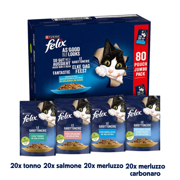 Purina Felix le Ghiottonerie in gelatina Multipack 80x85 gr