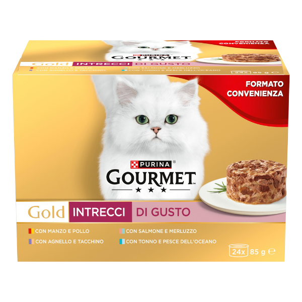 Purina Gourmet Gold Intrecci di Gusto Umido Gatto Multipack 24x85g