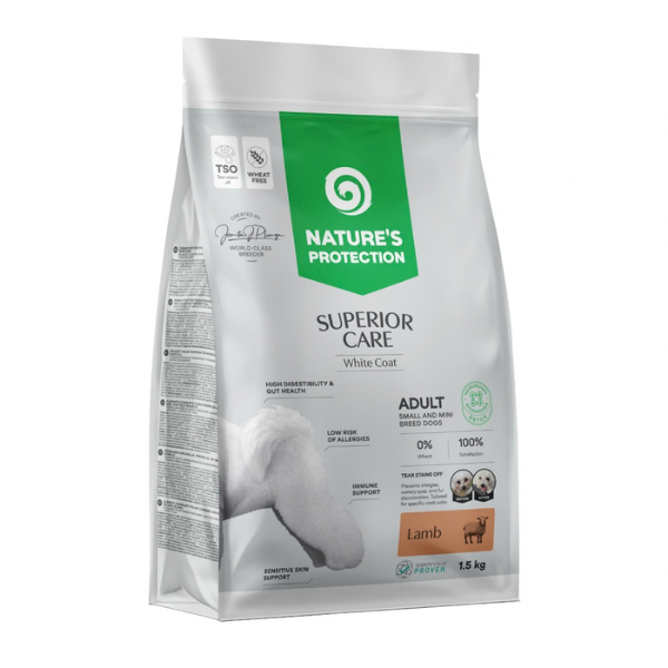 Nature’s Protection Superior Care Adult Small e Mini White Dogs Gluten Free Agnello