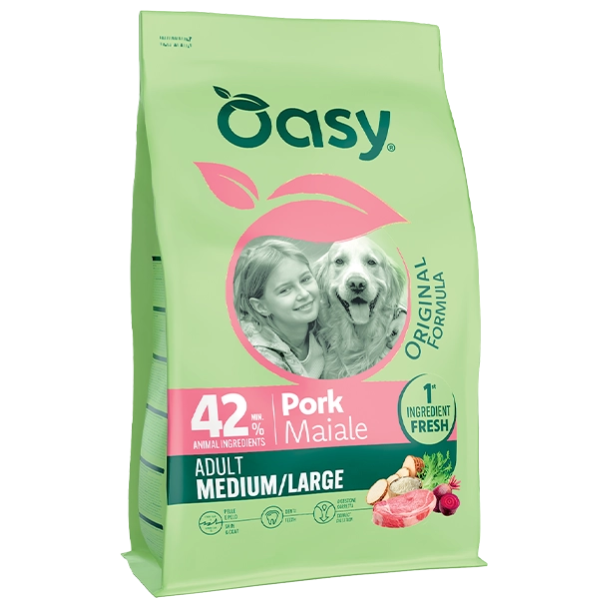 Oasy Original formula Adult Medium/Large Maiale