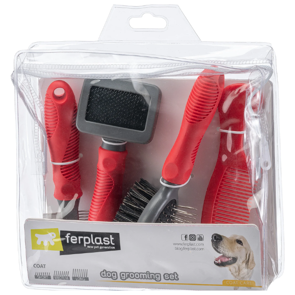 Set toelettatura per cani, per animali a pelo corto, medio e lungo GRO Premium