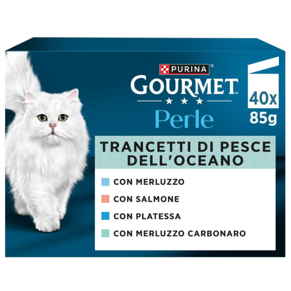 Purina Gourmet Perle selezionate Trancetti di Pesce dell'oceano multipack 40x85 gr