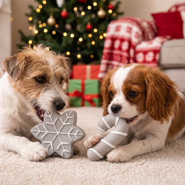 Gioco natalizio per cani in lattice con squeaker Trixie