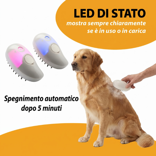 Spray Massage Brush Spazzola massaggiante a vapore per cani e gatti con ricarica USB Ferplast