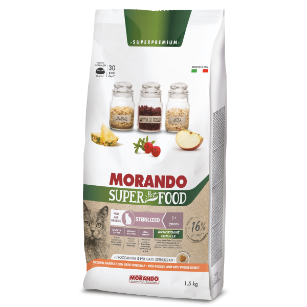 Morando SuperPetFood Cat Adult Sterilized Anatra e orzo
