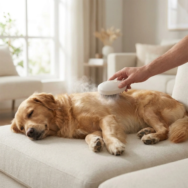 Spray Massage Brush Spazzola massaggiante a vapore per cani e gatti con ricarica USB Ferplast