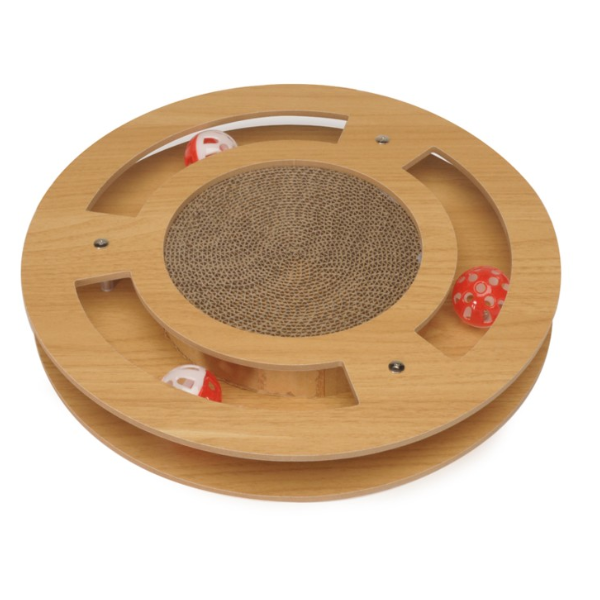 Tiragraffi rotondo in cartone con palline sonore EDU Meow gioco educativo Camon
