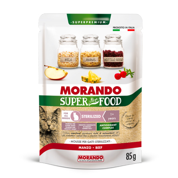 Morando SuperPetFood Cat Adult Sterilized Mousse 85 gr