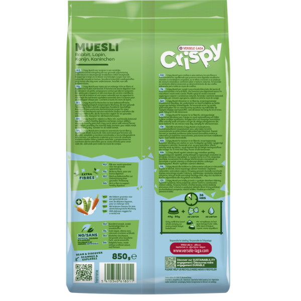 Versele Laga Crispy Muesli Rabbit per tutte le razze di conigli