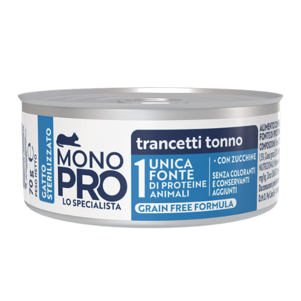 Monopro lo specialista Cat Adult Sterilised Grain free Trancetti 70 gr