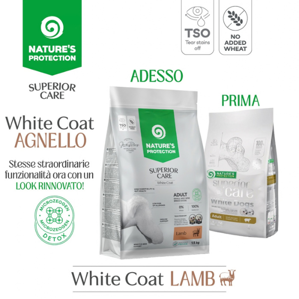Nature’s Protection Superior Care Adult Small e Mini White Dogs Gluten Free Agnello