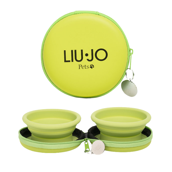 Ciotola doppia da viaggio in pratica custodia Ø10 cm Liu Jo Pets