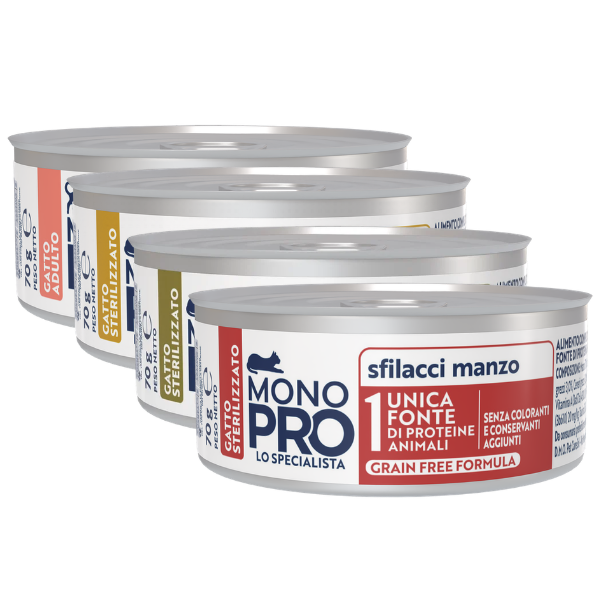Monopro lo specialista Cat Adult Sterilised Grain free Sfilaccetti 70 gr