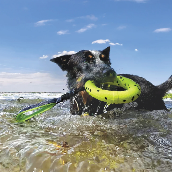Kong Reflex Tug Gioco galleggiante e flessibile con manicotto per cani