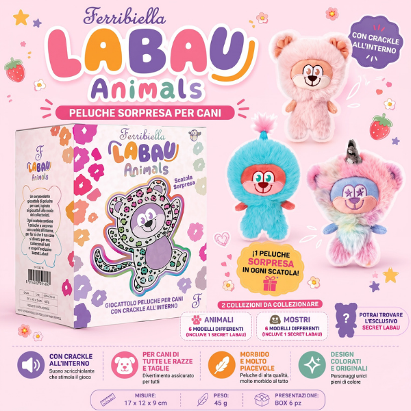 Peluche per cani con crackle interno Labau Secret Ferribiella