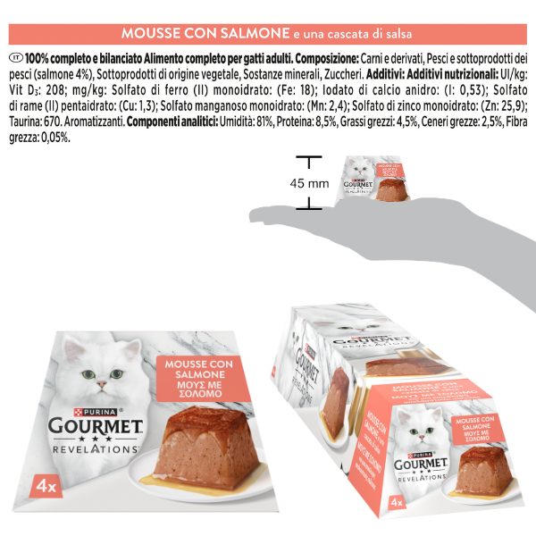 Purina Gourmet Revelations Mousse in salsa Multipack 4x57gr