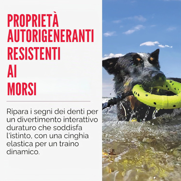 Kong Reflex Tug Gioco galleggiante e flessibile con manicotto per cani