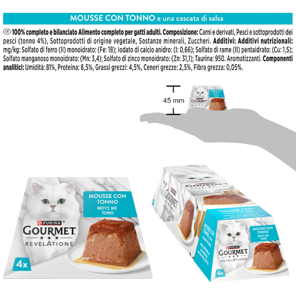 Purina Gourmet Revelations Mousse in salsa Multipack 4x57gr