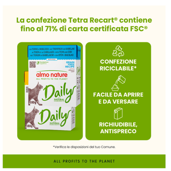 Almo Nature Daily Natural Grain Free Cat Adult 380 gr