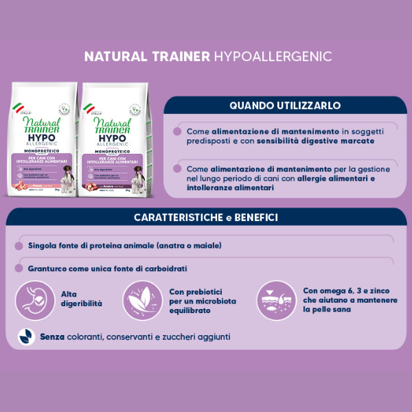 Natural Trainer Hypo Diet Monoproteico All Breeds Adult Dog con Maiale