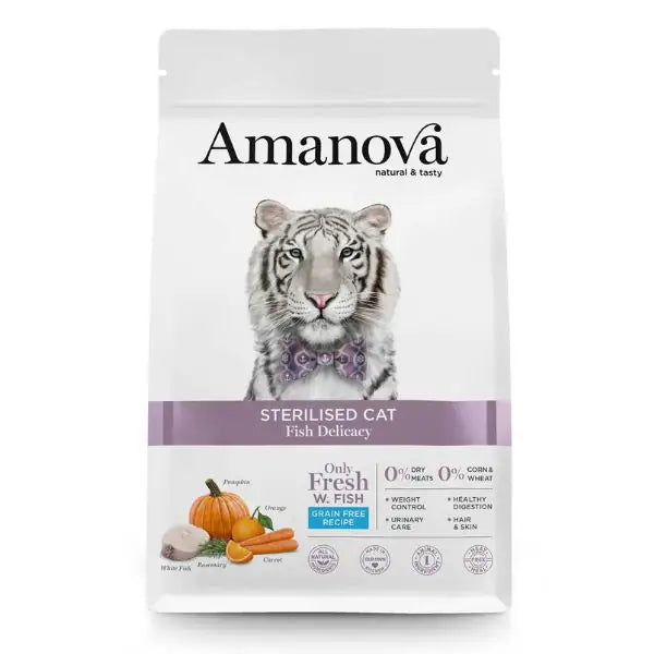 Amanova Sterilised Cat Pesce Bianco Fresco  4 kg bauzaarit.myshopify.com