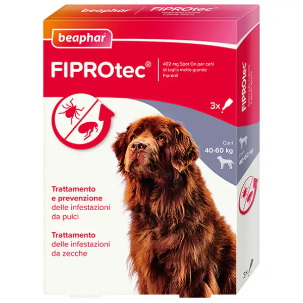 Beaphar Fiprotec Spot On per cani  3 pipette da 402 mg per taglia molitri o grande (40-60 kg) bauzaarit.myshopify.com