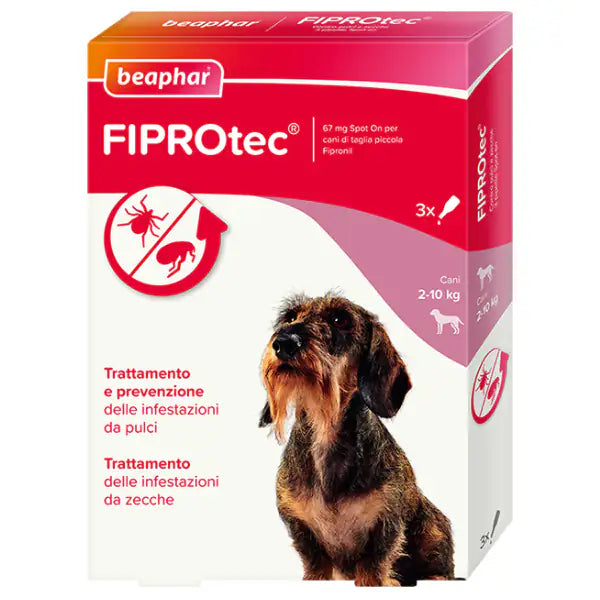Beaphar Fiprotec Spot On per cani  3 pipette da 67 mg per taglia piccola (2-10 kg) bauzaarit.myshopify.com