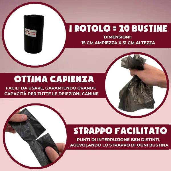 Bundle convenienza: x640 bustine Sacchetti igienici per cani Bauzaar Basic   bauzaarit.myshopify.com