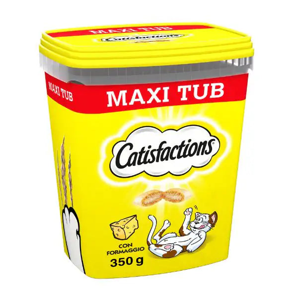 Catisfactions snack per gatti Maxi Tub 350 gr  350 gr bauzaarit.myshopify.com