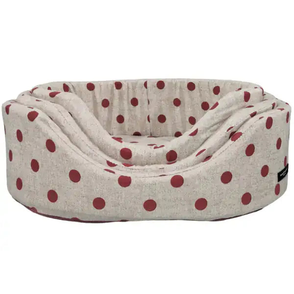Cesta ovale Eco completamente sfoderabile Pois Rossi Nasonero  Pois Rosso 47 x 34 cm bauzaarit.myshopify.com