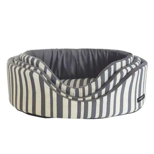 Cesta ovale Eco completamente sfoderabile Righe grigio Nasonero  Righe Grigie 42 x 30 cm bauzaarit.myshopify.com