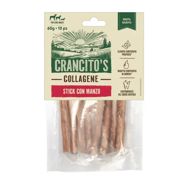 Crancito's Stick Collagene snack naturale per cani  Manzo - 60 gr bauzaarit.myshopify.com