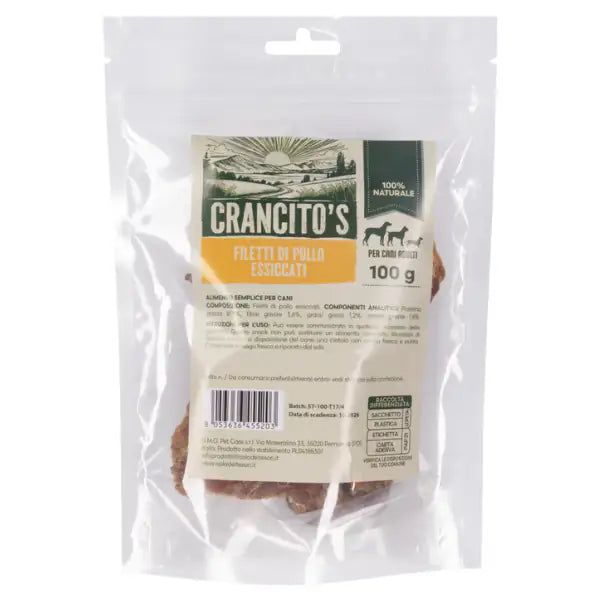 Crancito's snack naturale Dog Adult Filetti di Pollo Essiccati   bauzaarit.myshopify.com