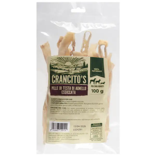 Crancito's snack naturale Dog Adult Pelle di testa di Agnello   bauzaarit.myshopify.com