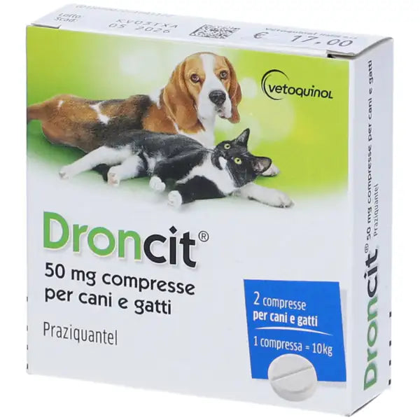 Droncit compresse antiparassitarie vermifugo cane e gatto Vetoquinol  Confezione da 6 compresse bauzaarit.myshopify.com