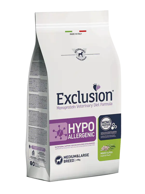 Exclusion Diet Hypoallergenic Medium/Large Breed Insetti e Piselli   bauzaarit.myshopify.com