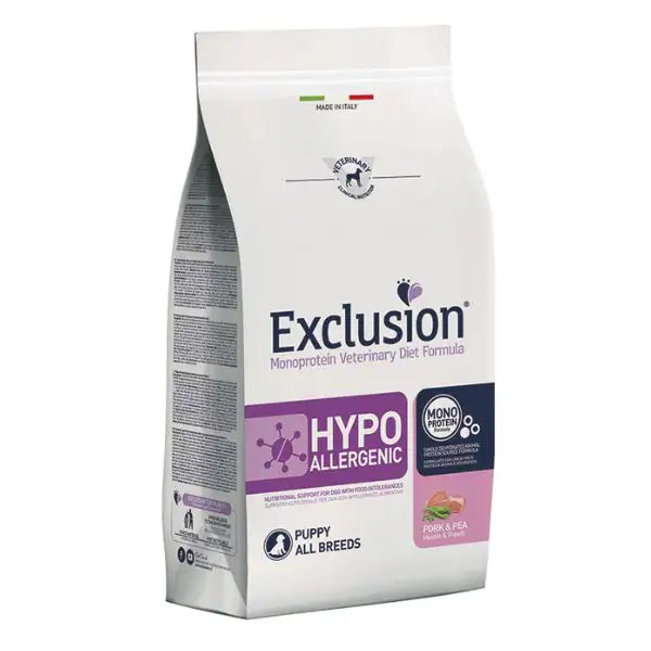 Exclusion Diet Hypoallergenic Puppy Maiale e Piselli  12 kg bauzaarit.myshopify.com