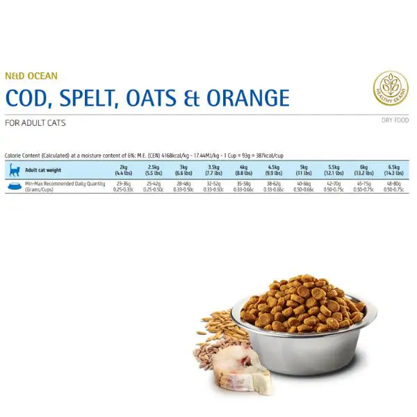 Farmina N&D Ocean Feline Adult Merluzzo Farro e Arancia   bauzaarit.myshopify.com