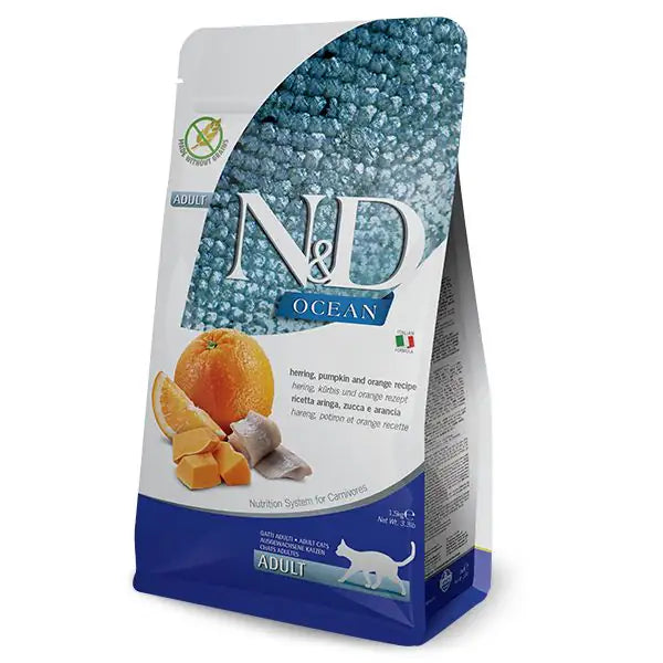 Farmina N&D Ocean Feline Aringa Zucca e Arancia  300 gr bauzaarit.myshopify.com
