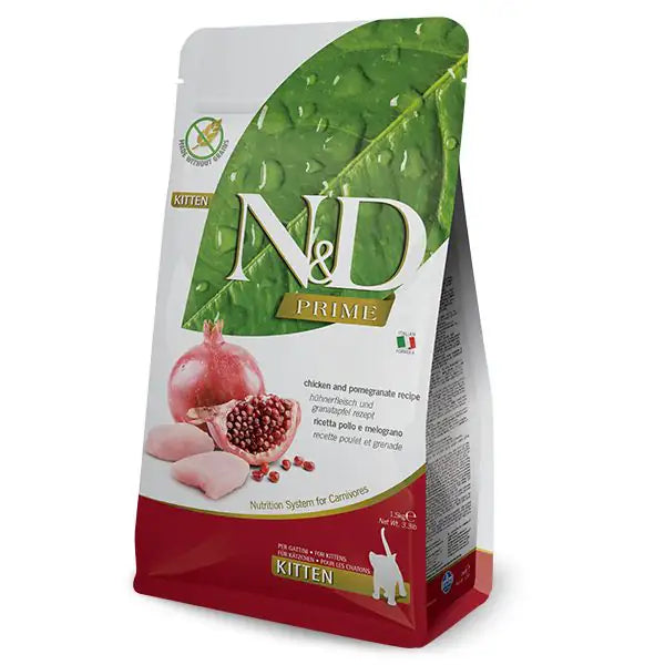 Farmina N&D Prime Feline Grain Free Kitten Pollo e Melograno  1,5 kg bauzaarit.myshopify.com