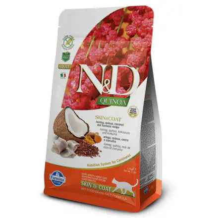 Farmina N&D Quinoa Feline Skin&Coat Aringa e cocco  300 gr bauzaarit.myshopify.com