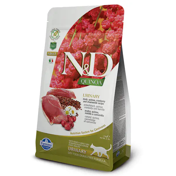 Farmina N&D Quinoa Feline Urinary Anatra e mirtilli rossi  1,5 kg bauzaarit.myshopify.com