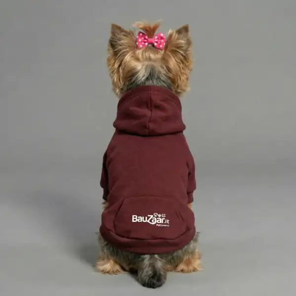 Felpa per cani mono colorazione Bordeaux Bauzaar  Modello 1 - Bordeau x bauzaarit.myshopify.com