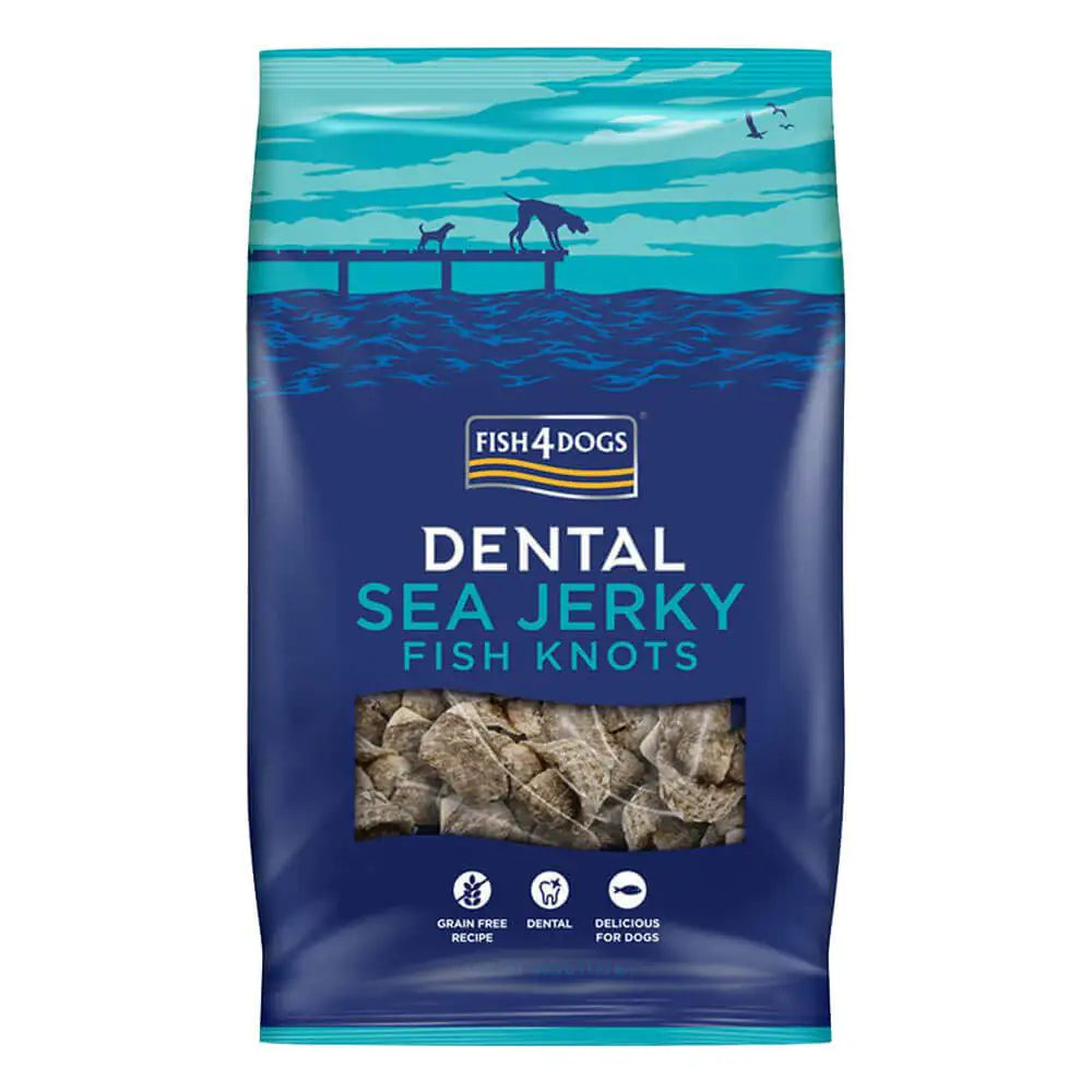Fish4Dogs Sea Jerky Fish Knots (pelle essiccata)  100 gr bauzaarit.myshopify.com