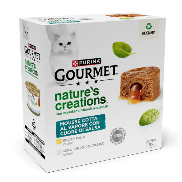 Gourmet Nature's Creation Cat Mousse Cuore di salsa 8x85 gr   bauzaarit.myshopify.com