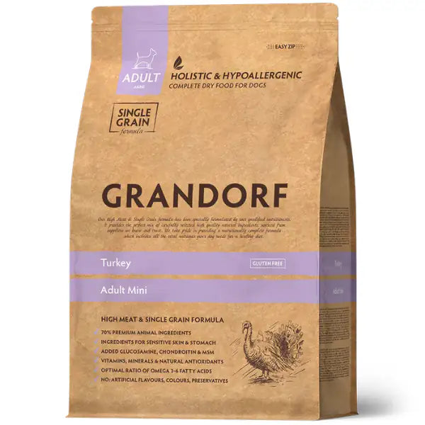 Grandorf Dog Adult Mini Hypoallergenic Tacchino   bauzaarit.myshopify.com